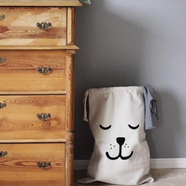 JWshufel Sac de Rangement en Toile Panier Organisateur pour Jouets pour Enfants Vêtements pour Bébé Livres pour Enfants Paniers-Cadeaux Léger Pliable Panier à Linge avec Poignées pour un Rangement Facile et une Utilisation Portable