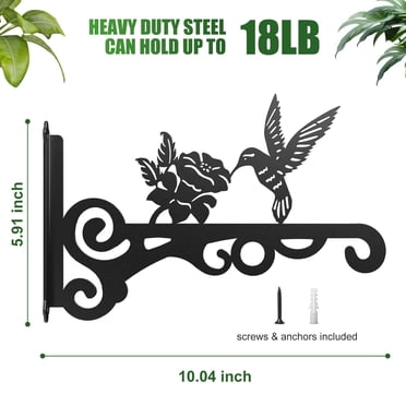 Support Suspendu pour Plante, Crochet Mural en Fer pour Plante d'Extérieur avec Motif de Colibri 9,7 Po x 6,6 Po