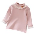 thumbnail image 1 of AWZXDE Girls Long Sleeve Shirts Solid Color Slim Fit Base Layer With Tie Casual Cardigan Style Top For Autumn, 1 of 3
