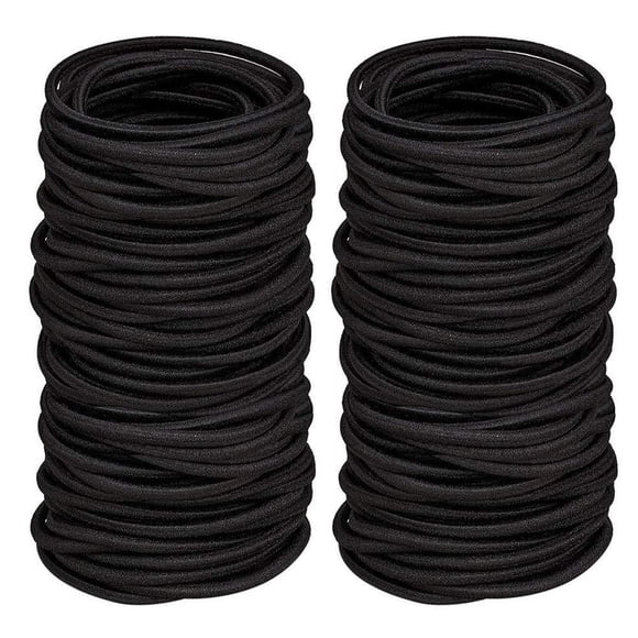 Summer Savings Xihbxyly 120pcs No-metal Hair Elastics Hair Ties Ponytail Holders Hair Bands,4mm Black Elastics Hair Ties Small Hair Ties for Indoor/Outdoor