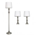thumbnail image 1 of Elegant Designs Ensemble de Trois Lampes 2 Lampes de Table & 1 Lampe de Sol, Acier Brossé, 1 of 1