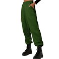 thumbnail image 2 of Innerwin Jogger Pants With Pockets Women Trousers Sports Solid Color Lounge Sweatpants Dark Green M, 2 of 4