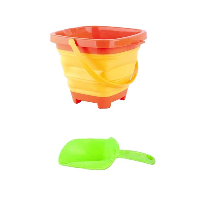 XZNGL Childrens Beach Toys Foldable Water Bathing Portable Silicone Bucket Toy