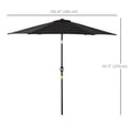 thumbnail image 3 of Outsunny 8.5' Round Aluminum Patio Umbrella Black, 3 of 10