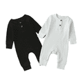 thumbnail image 1 of PatPat Baby's Cotton Knitted Style Solid Cardigan Long-sleeve Jumpsuit, 1 of 6