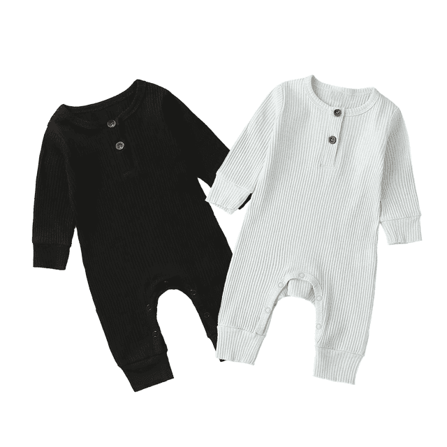 PatPat Baby's Cotton Knitted Style Solid Cardigan Long-sleeve Jumpsuit