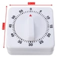 thumbnail image 4 of Kitchen timer, mechanical kitchen timer, analog timer, timer, reminder, timer, white, 1 piece, egg timers, 4 of 4
