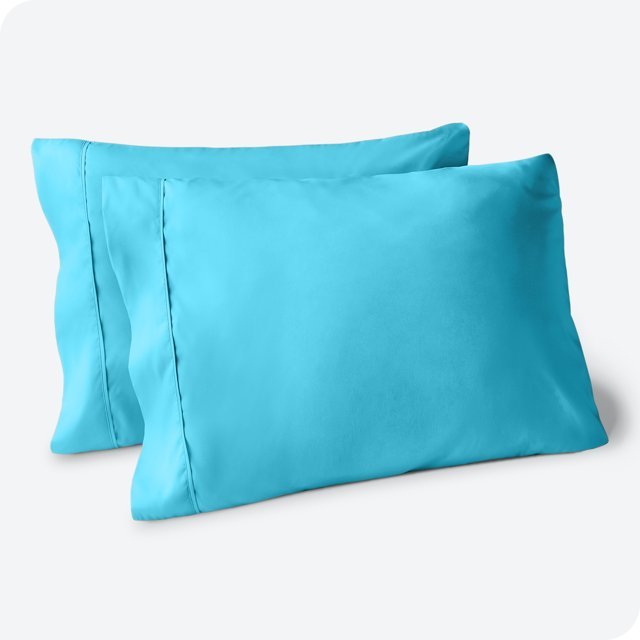Bare Home Pillowcase Set - Premium 1800 Collection - Double Brushed - Ultra Soft - Standard Size, Aqua, 2 Count