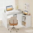 thumbnail image 2 of Gymax Bureau d'Ordinateur en L Réversible de 48 Pieds' avec 2 Portes, 4 Cubes de Rangement Ouverts pour Bureau, Blanc, 2 of 10