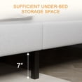 thumbnail image 3 of Full Bed Frame, Full Size Platform Bed With Fabric Upholstered Headboard, White, 3 of 5