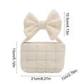 thumbnail image 3 of SIYTUAU Pleated Bow Bag Womens Handbag Shoulder Solid Color Crossbody Bag For Daily Use In White Color White, 3 of 6