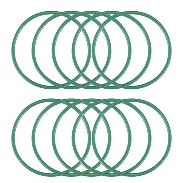 Fluorine Rubber O Rings, 41mm OD, 37mm Inner Diameter, 2mm Width, Seal Gasket Green 10 Pcs