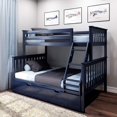 thumbnail image 1 of BEDSMART Solid Wood Twin Over Full Bunk Bed With Trundle | Blue, 1 of 6