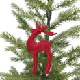 thumbnail image 3 of Holiday Time Red Flocking Plastic Christmas Reindeer Hanging Ornament, 3 of 4