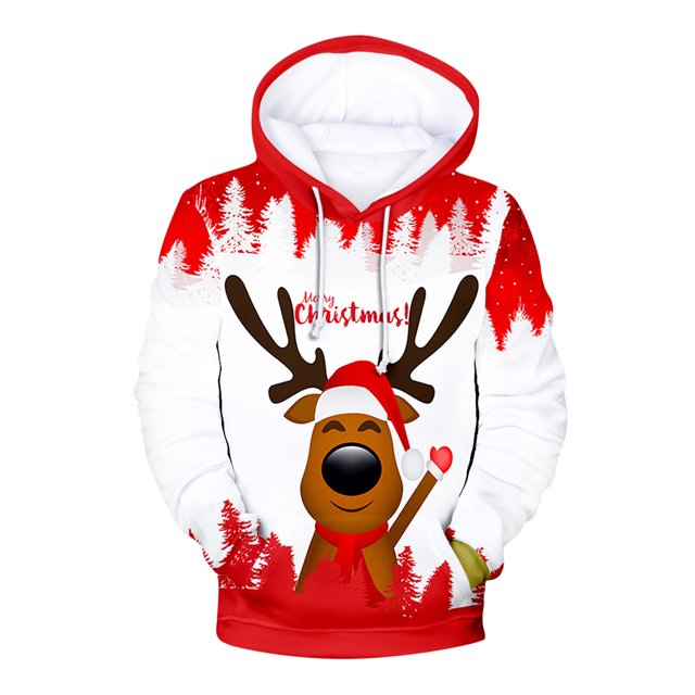 Chandail de Noël Homme Mode Décontractée Chandail de Noël Imprimé Numérique Chandail à Capuche Chandail de Noël Homme Chandail de Noël Homme Chandail de Mode Homme