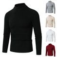 thumbnail image 1 of Xcmzpl Men's Turtleneck Sweater Long Sleeve Casual Ribbed Knitted High Neck Pullover Sweaters Solid Slim Fit Fall Sweaters, 1 of 6
