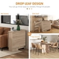 thumbnail image 4 of HOMCOM Folding Dining Table, Drop Leaf Table with 2-tier Shelves, 4 of 10