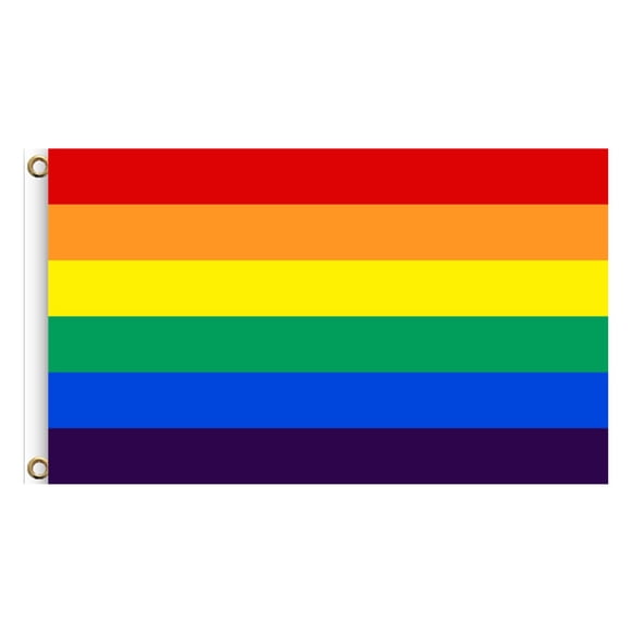 Decorative Flags, Rainbow Pride Flag Outdoor Banner Flag Brass Ring Garden House Home Decor, Flags_ Banners & Accessories