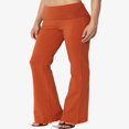 thumbnail image 3 of Pantalon de Yoga Décontracté pour Femmes Grande Taille, Basique, Taille Repliable, Confortable, en Coton Extensible, Coupe Bootcut, 3 of 7