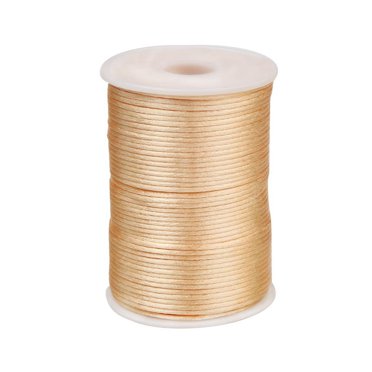 Nvzi Nylon Satin Cord Beading Braided Thread String for Chinese Knotting Rattail Macrame Bracelets Necklaces Jewelry Making-1.5mm,Beige