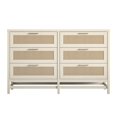 thumbnail image 4 of Ameriwood Home Lennon 6 Drawer Dresser, Ivory Oak and Faux Rattan, 4 of 9