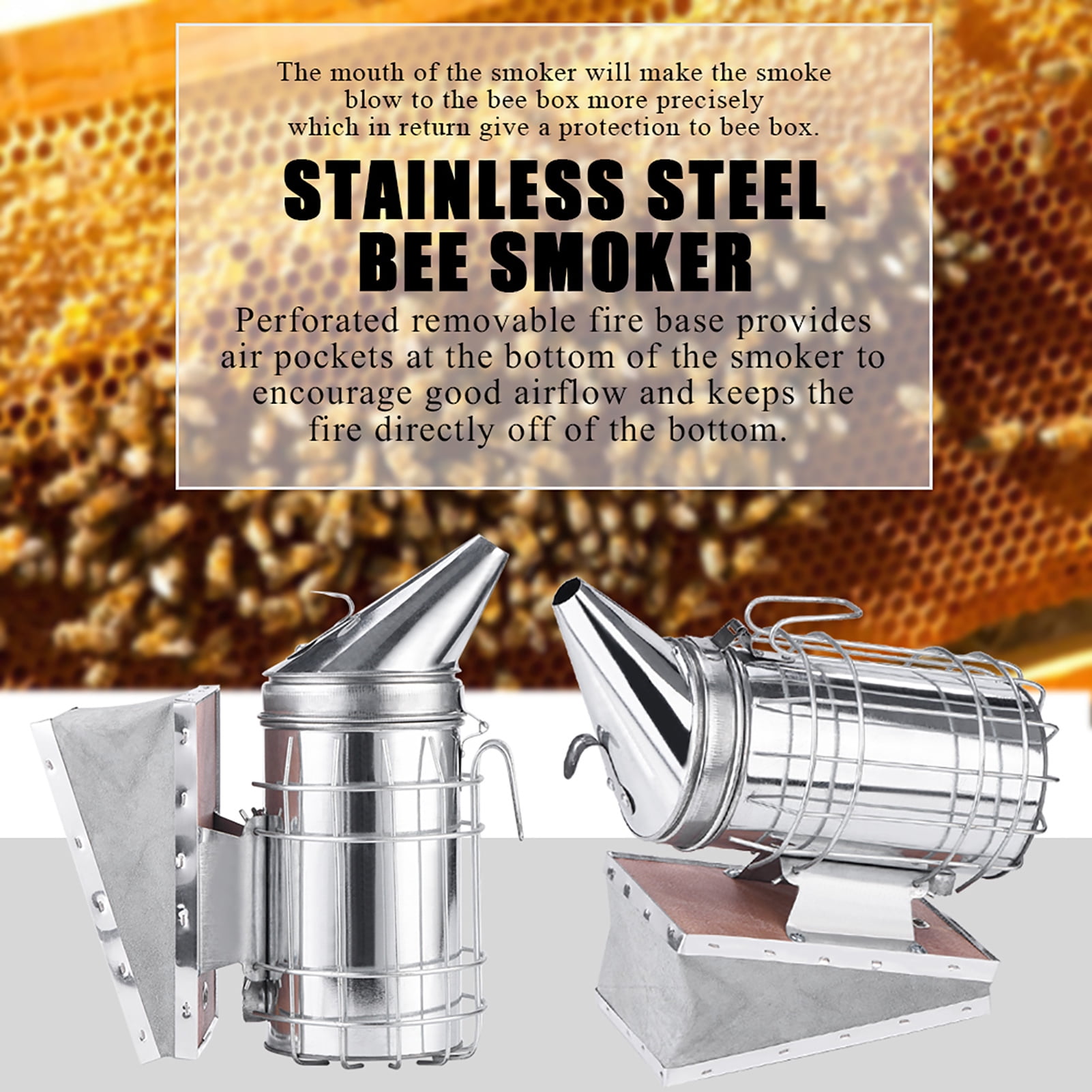 Nimoa Bee Smoker Bee Hive Smoker with Heat Shield Protection - for Beekeeping Supplies