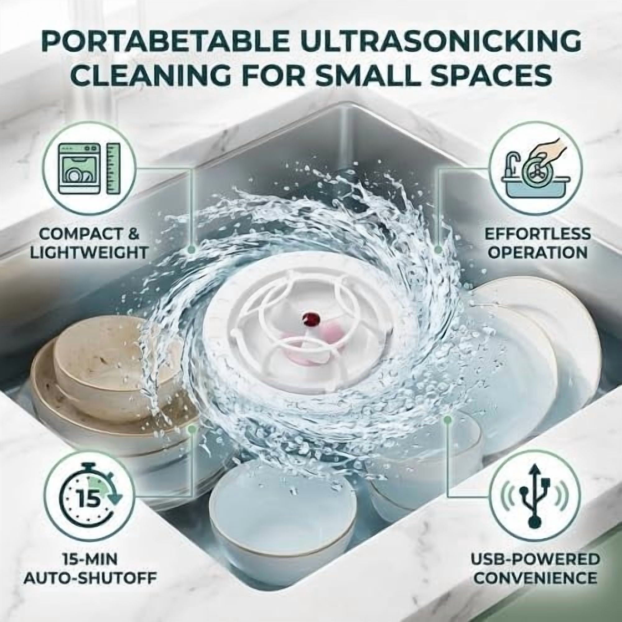 Kieccall Home Portable Dish Cleaner Electric Fruit Vegetable Washer Pink for Kitchen Home Cleaning