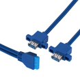 thumbnail image 1 of Usb Mount Cable Usb3.0 Panel Cable Usb3.0 19Pin To 2Af Front Motherboard Panel Mount Cable With Screw Hole 0.3 M, 1 of 8
