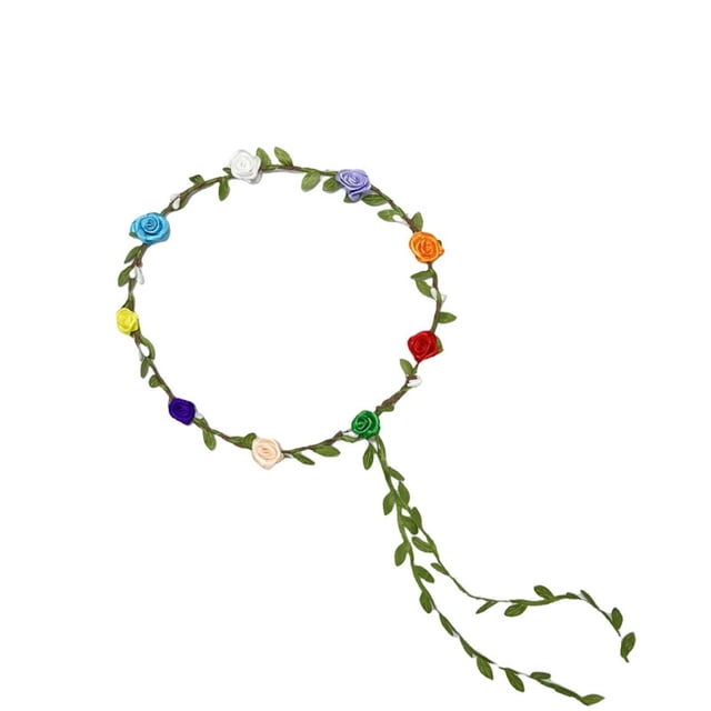 Rbaofujie Beach Simulation Rose Flower Mori Headband Wreath Photo Props