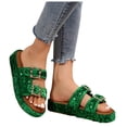 thumbnail image 1 of IUJSOY Womens Sandals Cork Footbed Slide Summer Beach Platform Sequin Adjustable Buckle Slippers, 1 of 9