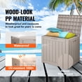thumbnail image 4 of VEVOR Outdoor Storage Box Resin Deck Box 31 Gallon Patio Waterproof Organizer, 4 of 9