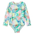 thumbnail image 1 of George Toddler Girls' Adaptive One Piece Rashguard Swimsuit, 1 of 3