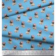 thumbnail image 3 of Soimoi Poly Georgette Fabric Pug Dog Printed Fabric 1 Yard 42 Inch Wide, 3 of 3