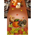 thumbnail image 1 of Thanksgiving Day Cotton Linen Table Runner Dresser Scarves,Cornucopia Pumpkins Fruits Fall Maple Leaves Turkey Table Runners for Dinning Table,Holiday Farmhouse Dinner Kitchen Decoration-16x72 Inch, 1 of 8