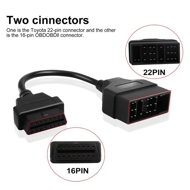 Ruiboury Converter Cable Adapter Wire Car Supplies Professional Simple Operation Accuracy 22 Pin to 16 Pin Scanner Cables