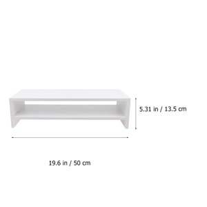 OUNONA 1Set Support de bureau d'ordinateur de plateau Organisateur Tier White Wood pour l'étude de bureau Retour à l'école