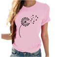 thumbnail image 2 of Meichang T-Shirts Graphiques Tendance pour Femmes Nouveauté Drôle Mignon T-Shirts à Imprimé Pissenlit Décontractés Col Rond Manches Courtes T-Shirts Légers Hauts, 2 of 8
