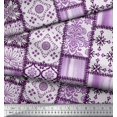 thumbnail image 3 of Soimoi Poly Georgette Fabric Paisley,Mandala & Quatrefoil Patchwork Print Sewing Fabric Yard 42 Inch Wide, 3 of 3