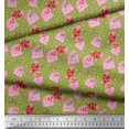 thumbnail image 2 of Soimoi Green Modal Satin Fabric Envelope,Star & Heart Print Fabric by the Yard 42 Inch Wide, 2 of 5