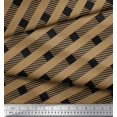 thumbnail image 2 of Soimoi Brown Poly Georgette Fabric Diagonal Stripe Print Fabric by the Yard 52 Inch Wide, 2 of 5