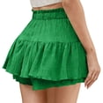 thumbnail image 4 of Yuyuzo Shorts for Women Drawstring Waisted Double Layered Ruffle Shorts Casual Flowy Summer Beach Shorts, 4 of 7