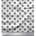 thumbnail image 1 of Soimoi polyester Crepe Fabric Dot & Snow Flakes Floral Printed Fabric 1 Yard 42 Inch Wide, 1 of 5