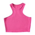 thumbnail image 3 of AherBiu Workout Tops for Women Racerback Sleeveless Cropped Ribbed Tank Top Crewneck Slim Yoga Cami Shirt, 3 of 3
