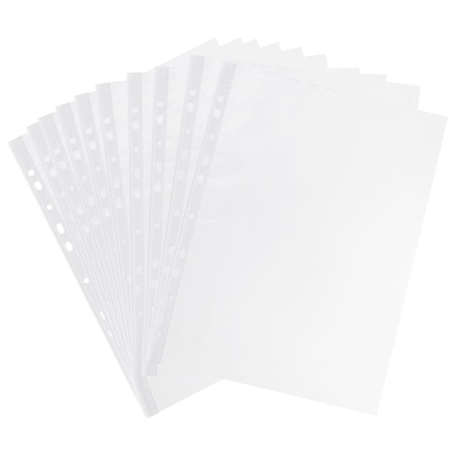 Unique Bargains Sheet Protectors, A4, Transparent, 100 Count.