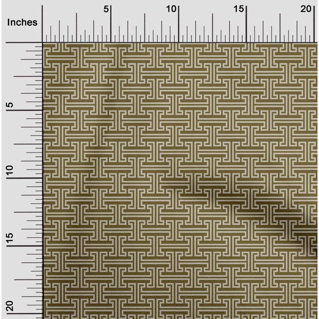 oneOone Silk Tabby Fabric Greek Key Geometric Printed Fabric 1 Yard 42 Inches Wide