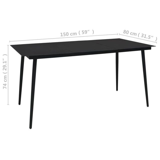 vidaXL Set de Salle à Manger Extérieur 5 Pièces en Rotin PVC Noir