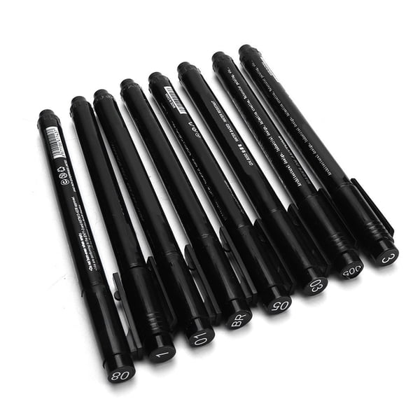 Stylo d'Art, 8 Pcs Pointe Fine Micron Pointe Fine Stylo Micron Doublure Technologie de Pointe