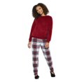 thumbnail image 1 of George Women's Texture Plush Pajamas 2-Piece Set, 1 of 6