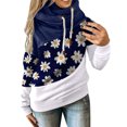 thumbnail image 2 of Women Daisy Printed Long Pullover Hoodies Sleeve Drawstring Hooded Tops Sweats, 2 of 5