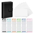 thumbnail image 4 of PU Leather Notebook Binder Clear Binder Pockets Budget Envelope Black, 4 of 9